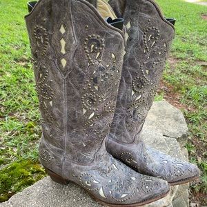 Corral Bone Inlay Studded Boot